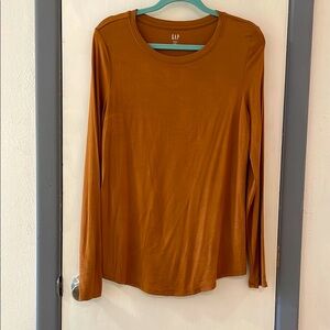 GAP Brown Crew Neck Long Sleeve T-Shirt